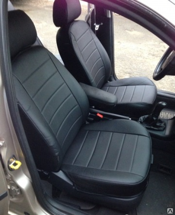 

Чехлы на сиденья Шевроле Ланос (Chevrolet Lanos) (универсальные, кожзам, с отдельным подголовником) черно-синий