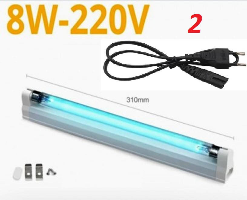 

Бактерицидная ультрафиолетовая кварцевая лампа 8 вт. w. Светильник 2. Кабель питания