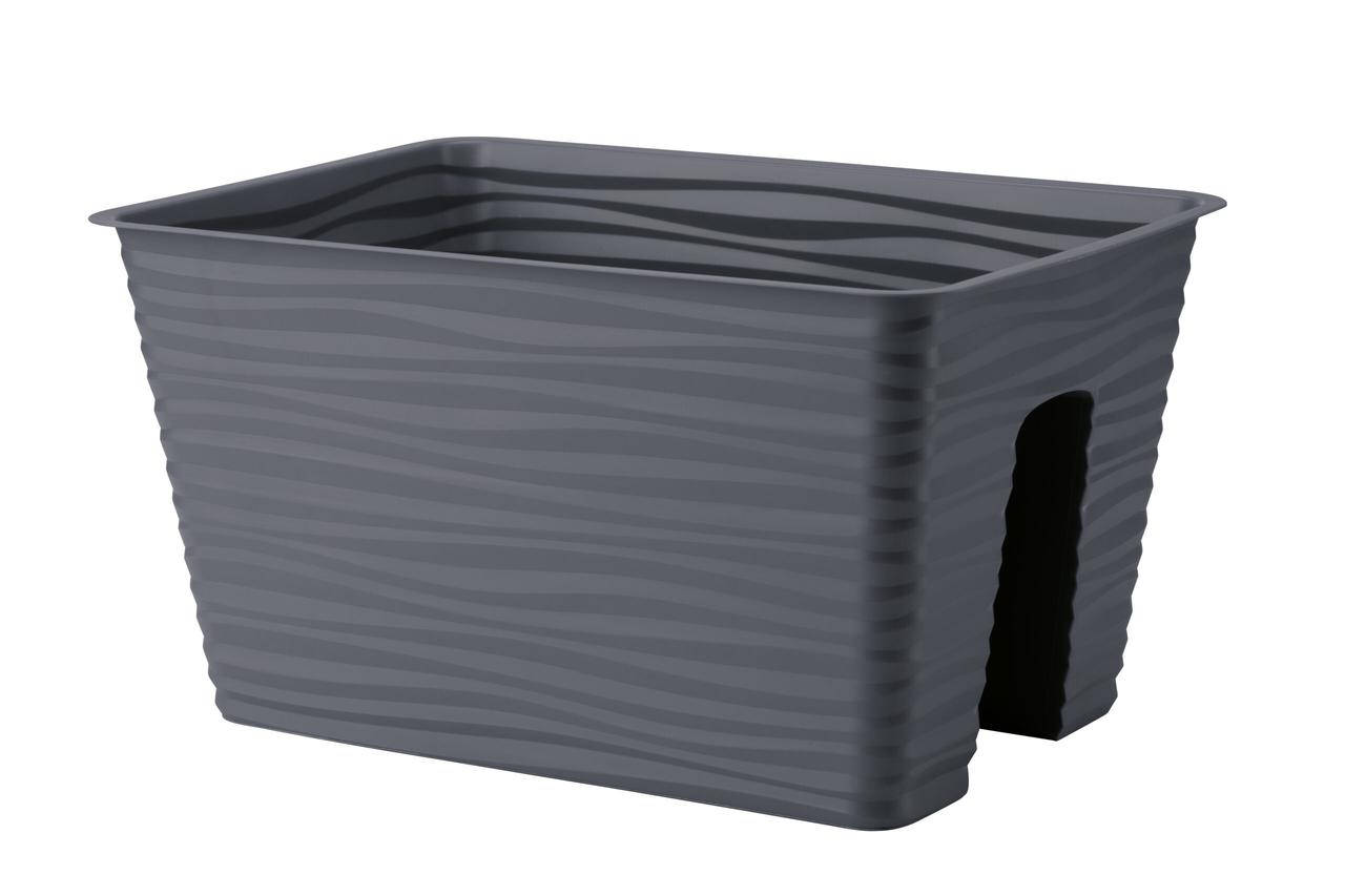 

Балконный ящик на перила Form-Plastic Сахара с кронштейнами 8,35 л 27 х 21 х 27 см, Цвет Антрацит