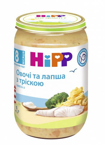 

Пюре HiPP Лапша с треской и овощам, 220 г