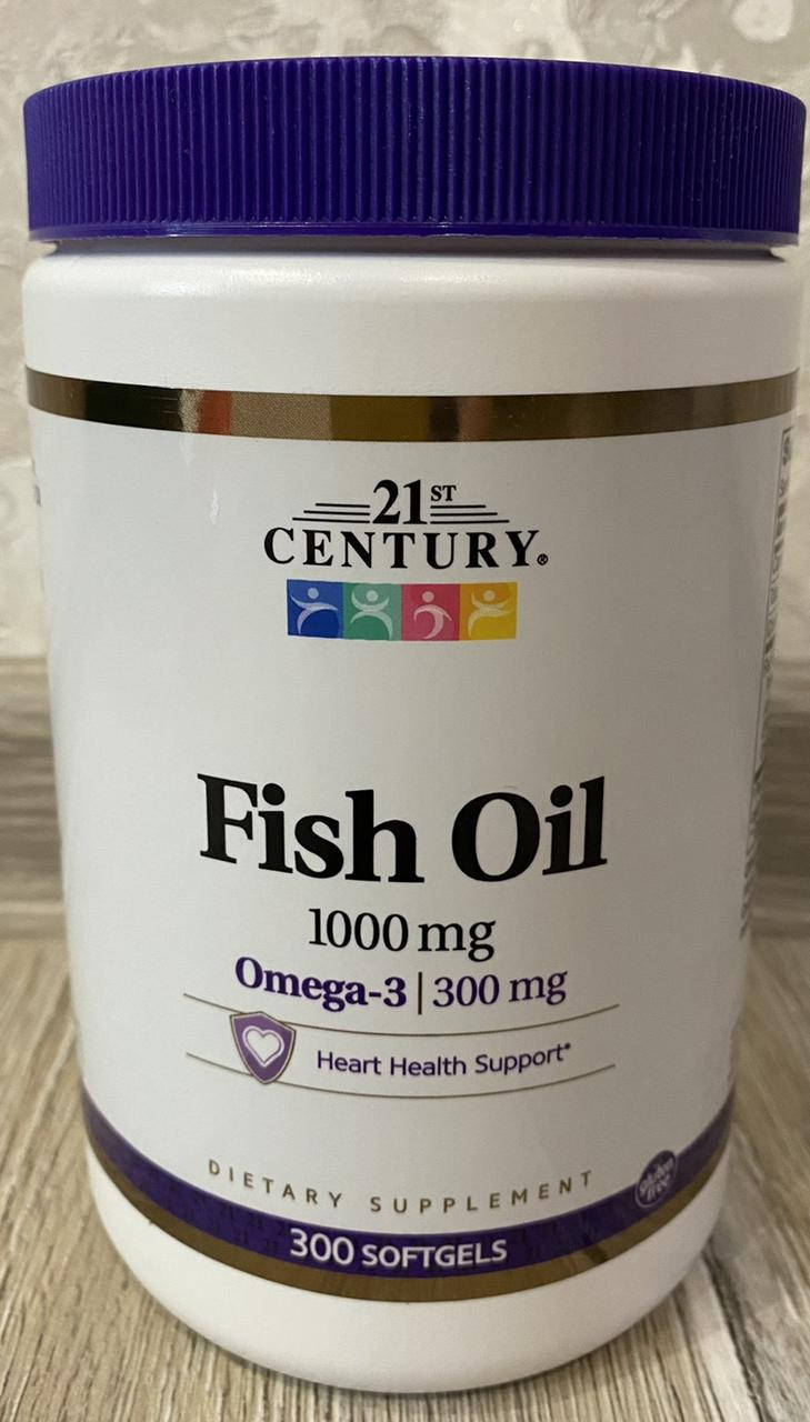

Рыбий жир Omega 3 1000 мг - 300 капсул - 21st Century (Омега 3 21 Сенчури)