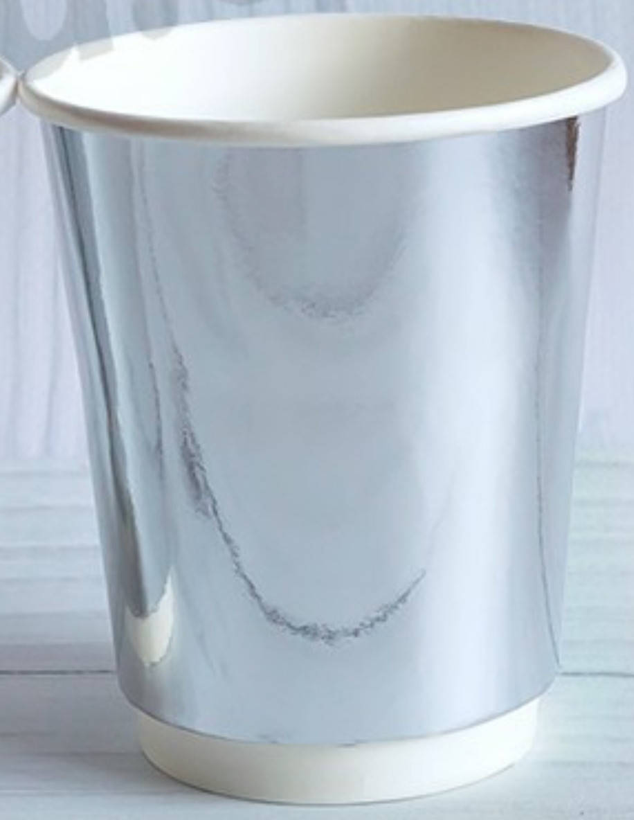 

Набор бумажных стаканов цвет серебряный 185мл 5шт