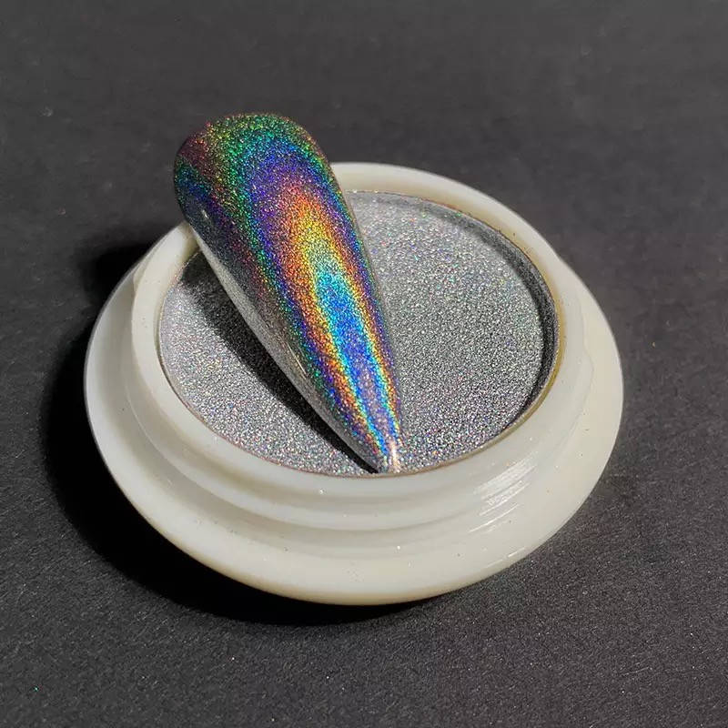 

Лазерная втирка "Призма" Laser Powder для дизайна ногтей, серебро/ 2г., Разные цвета