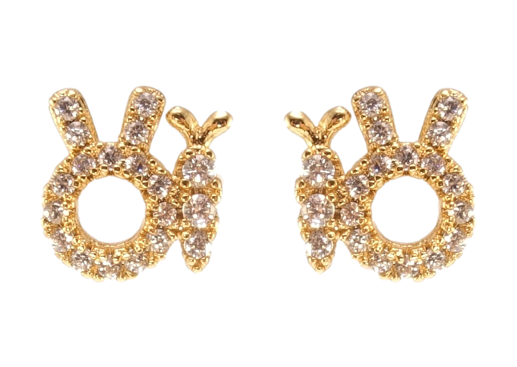 

Серьги Xuping Позолота 18K гвоздики (пусеты) "Зайчик с морковкой"