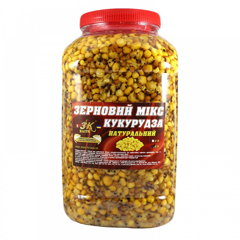 

Прикорм 3KBaits Зерновой микс Кукуруза Натуральный 5л (3KB1190)