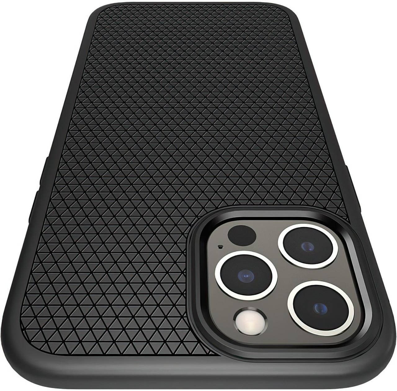 

Ударопрочный чехол Spigen Liquid Air Black для iPhone 12 Pro Max, Черный