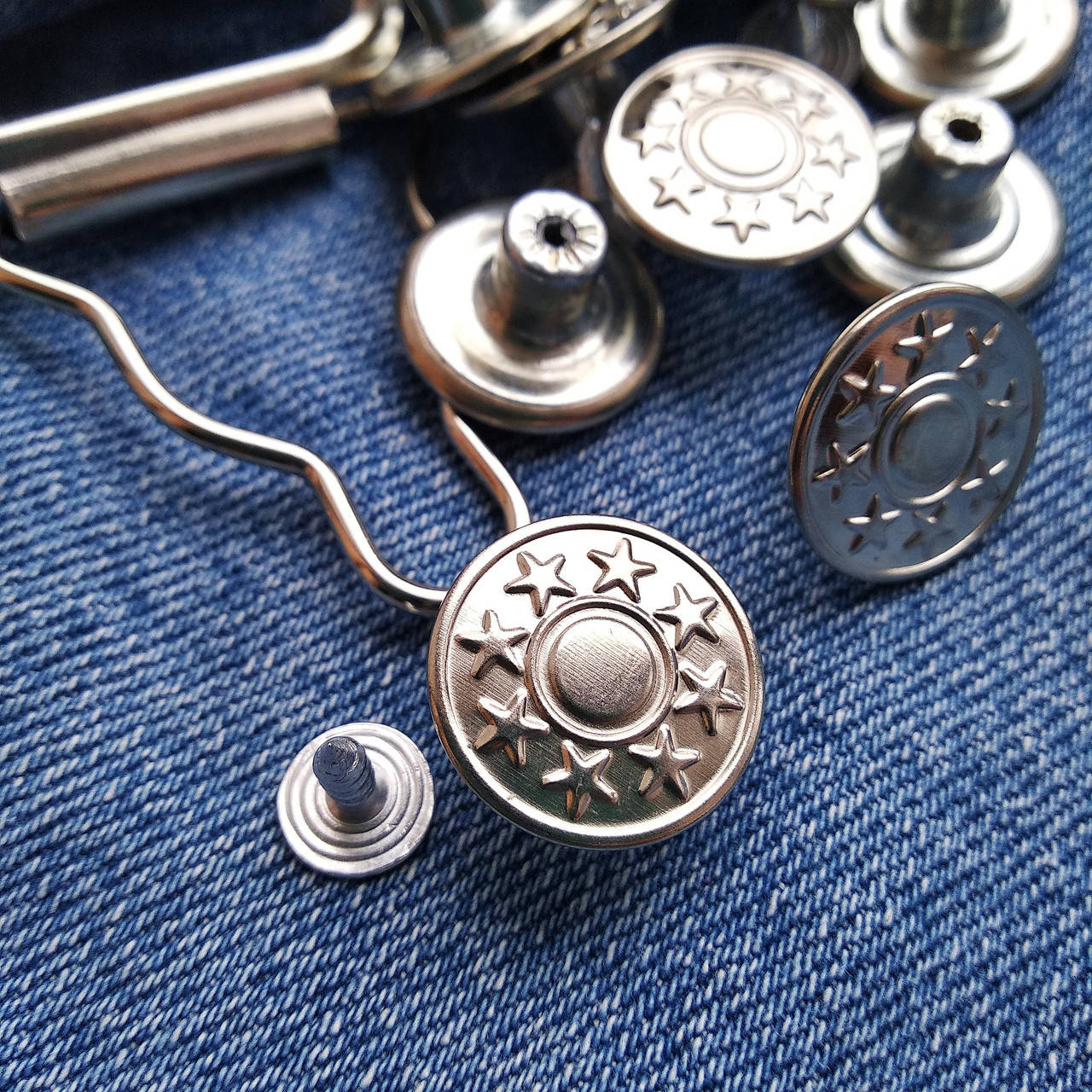 

Джинсовий ґудзик, срібло