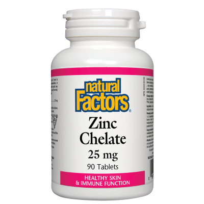 

Natural Factors (Канада), цинк хелат, 90 таб. по 25 мг, zinc chelate