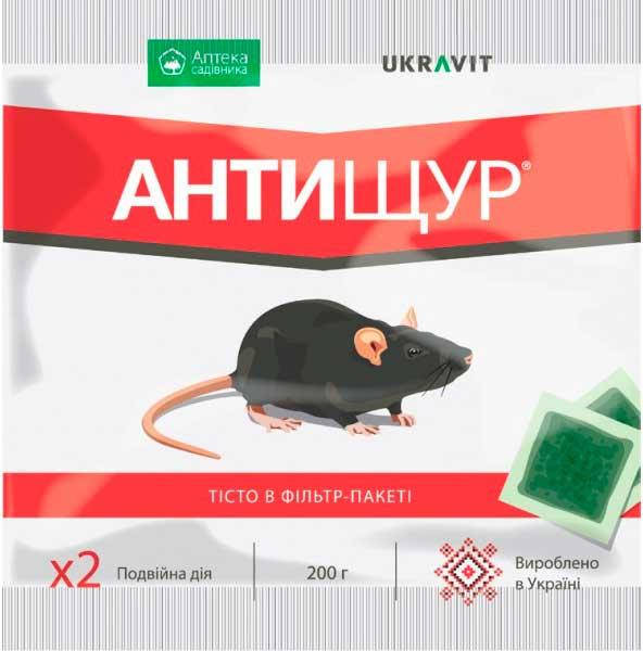 

Антищур 200 грамм, родентицид, средство для борьбы с мышами и крысами (Ukravit)