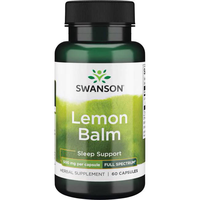 

Мелиссa, Swanson, Lemon Balm, 500 мг, 60 капсул