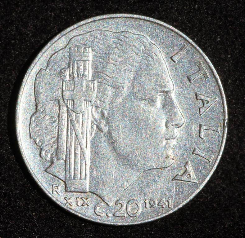 

Монета Италии 20 чентезимо 1941 г.