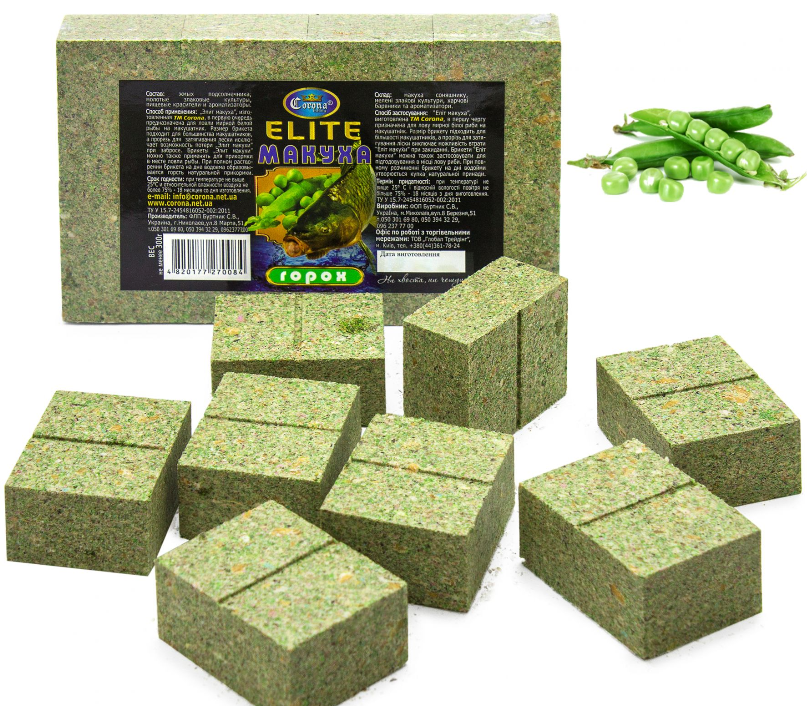 

Макуха на карпа Корона Elite Горох 8 шт Макуха кубики для рыбалки 310г