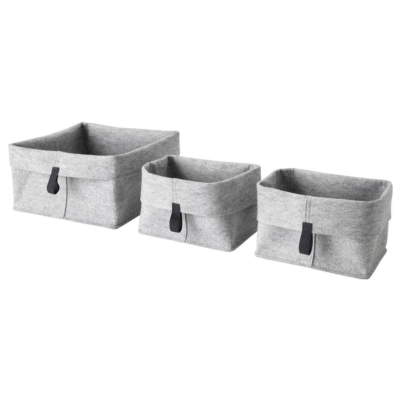 

IKEA RAGGISAR (903.480.15) Корзина, 3 шт., Серый