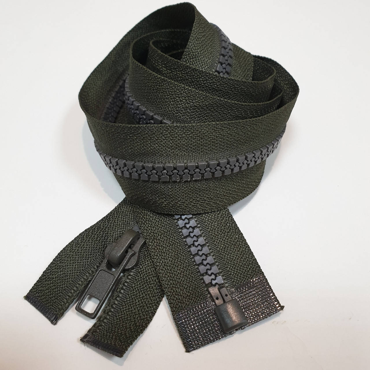 

Молния для куртки 80 см хаки тракторная один бегунок №5