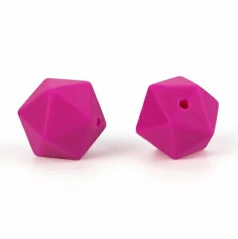 

Икосаэдр 14 мм (малый) бусина силиконовая Малиновый