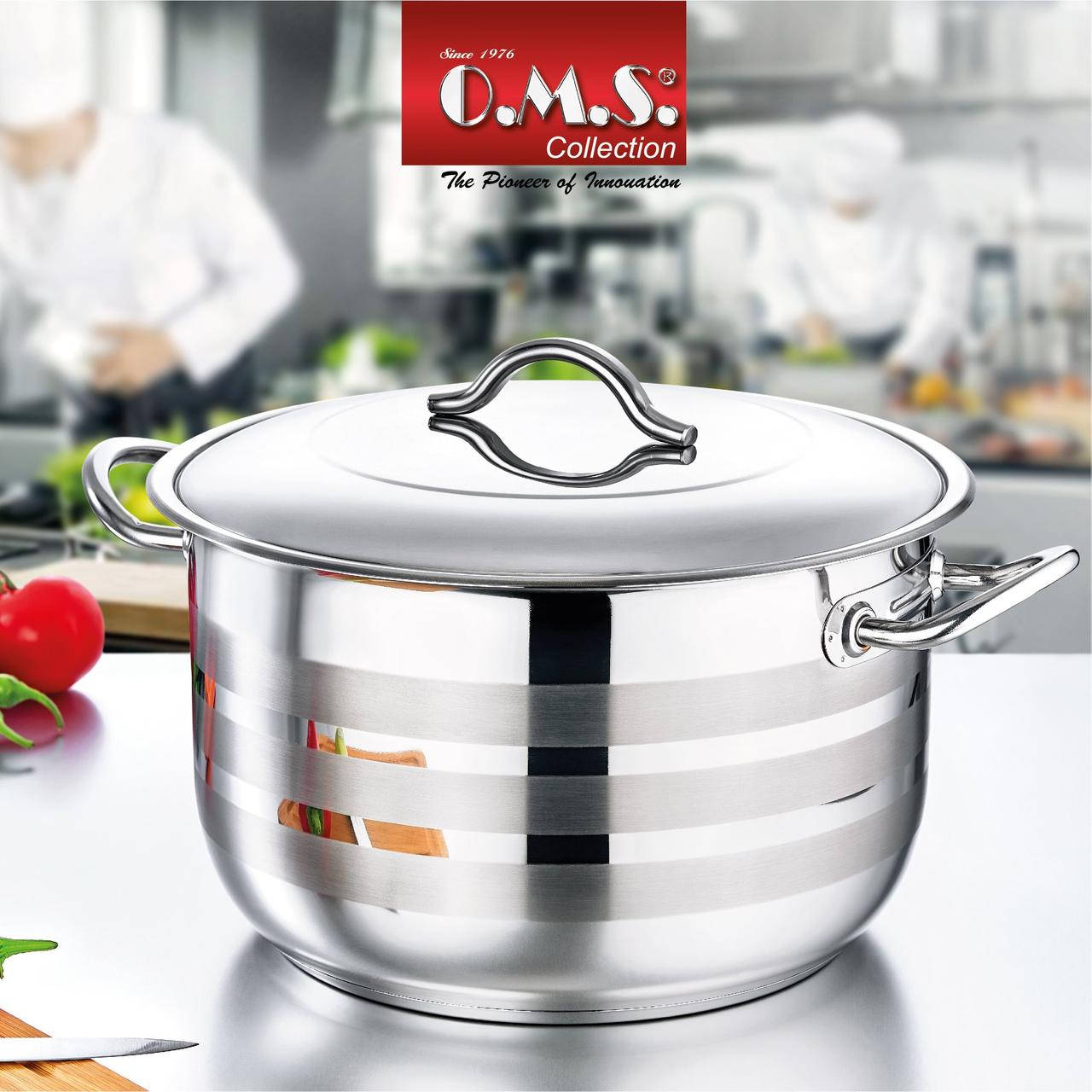 

Кастрюля 16,5 л (32 х 20 см) из нерж. стали, крышка стальная, O.M.S. Collection (Турция), арт. 2005
