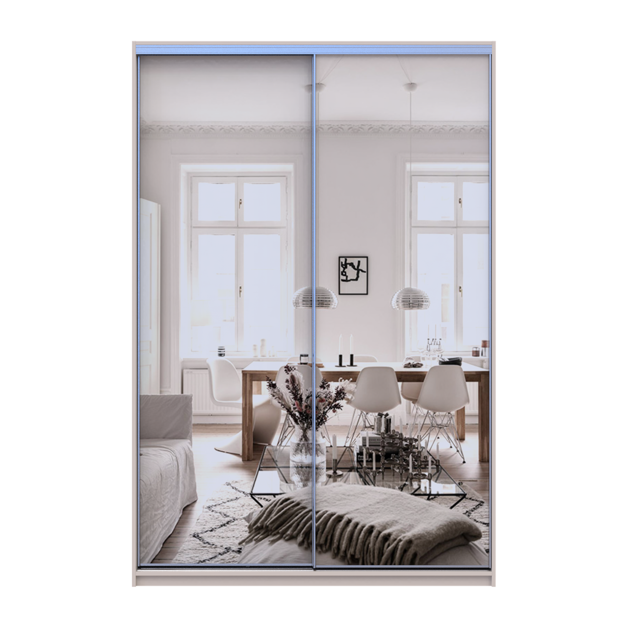 Шафа купе Doros Сіті Лайт Кашемір 2 Дзеркала 150х45х225 (80736362) 2