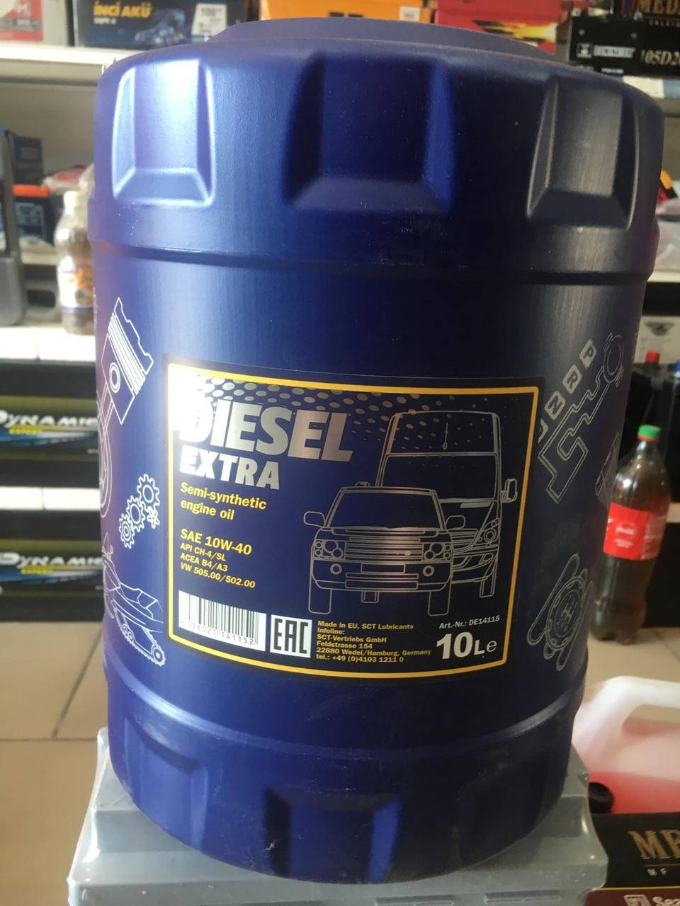 

Полусинтетическое моторное масло Mannol 10w40 Diesel Extra 10L