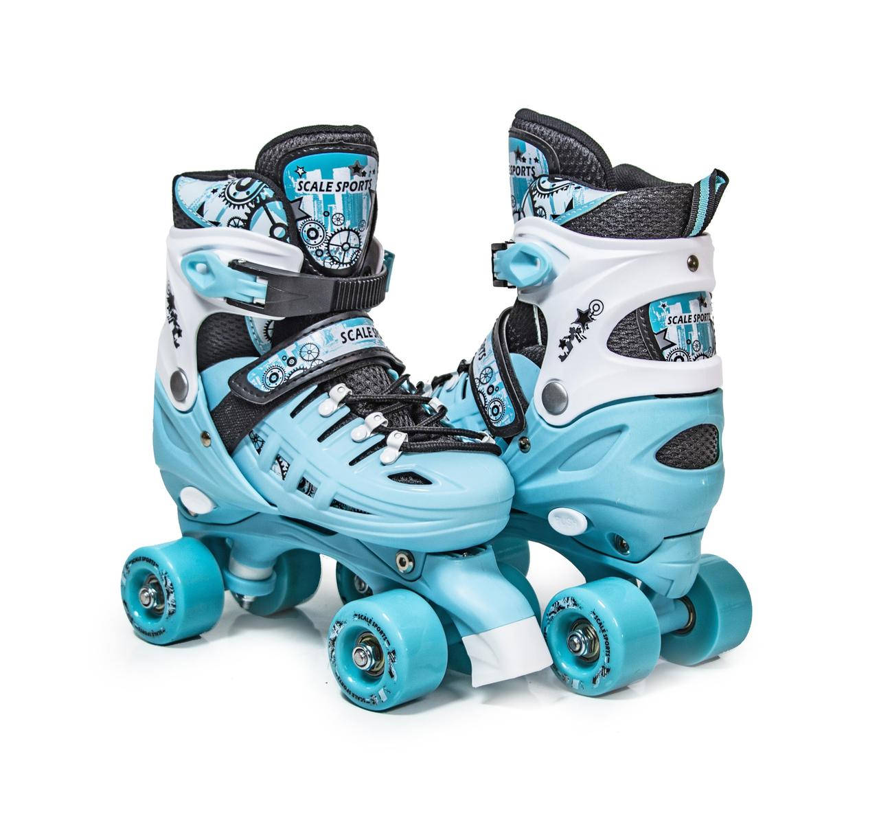 

Раздвижные ролики квады Scale Sports Мятные , размеры 29-33, 34-38, Фиолетовый