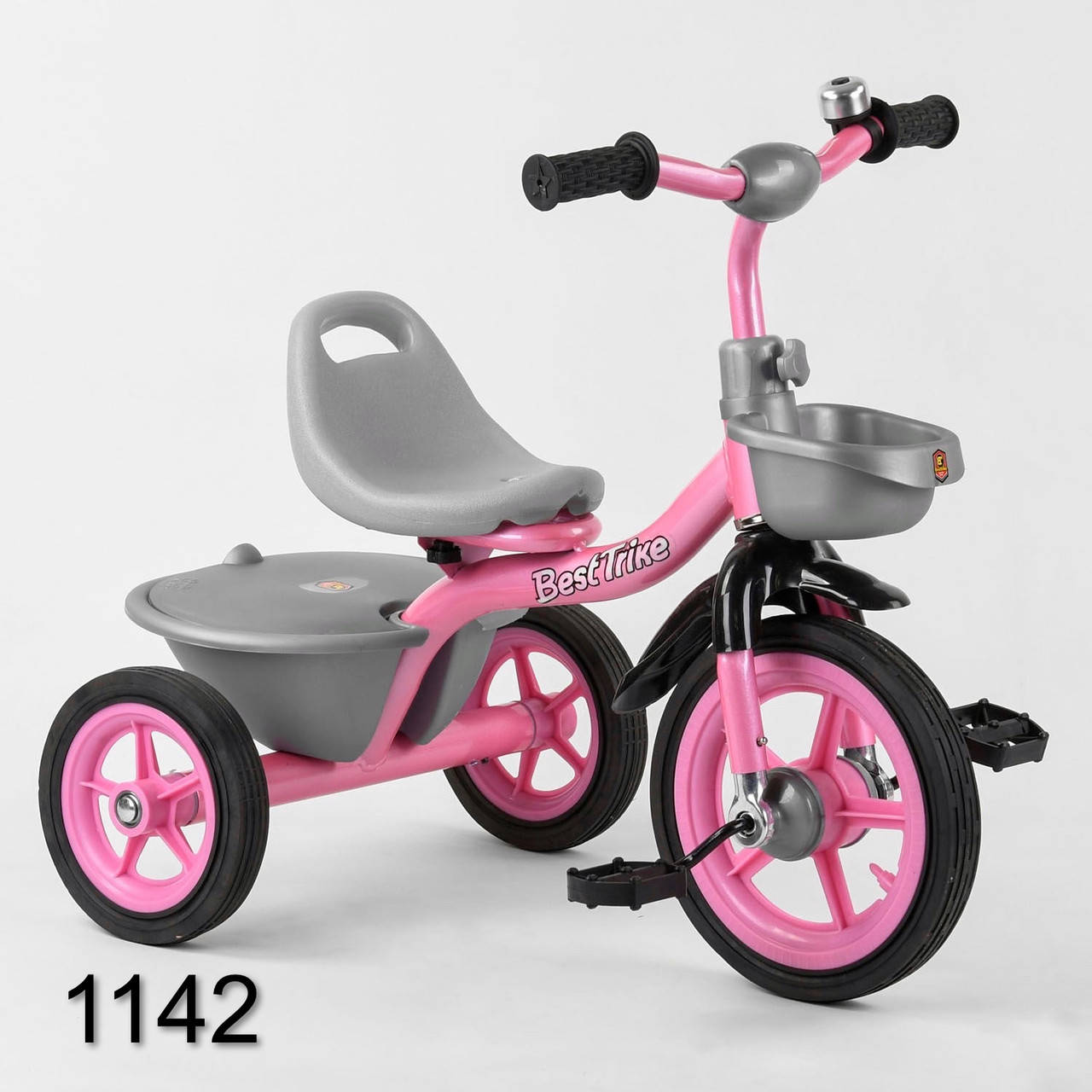 

Велосипед трехколёсный маленький Бест Трайк BS с корзинкой розовый