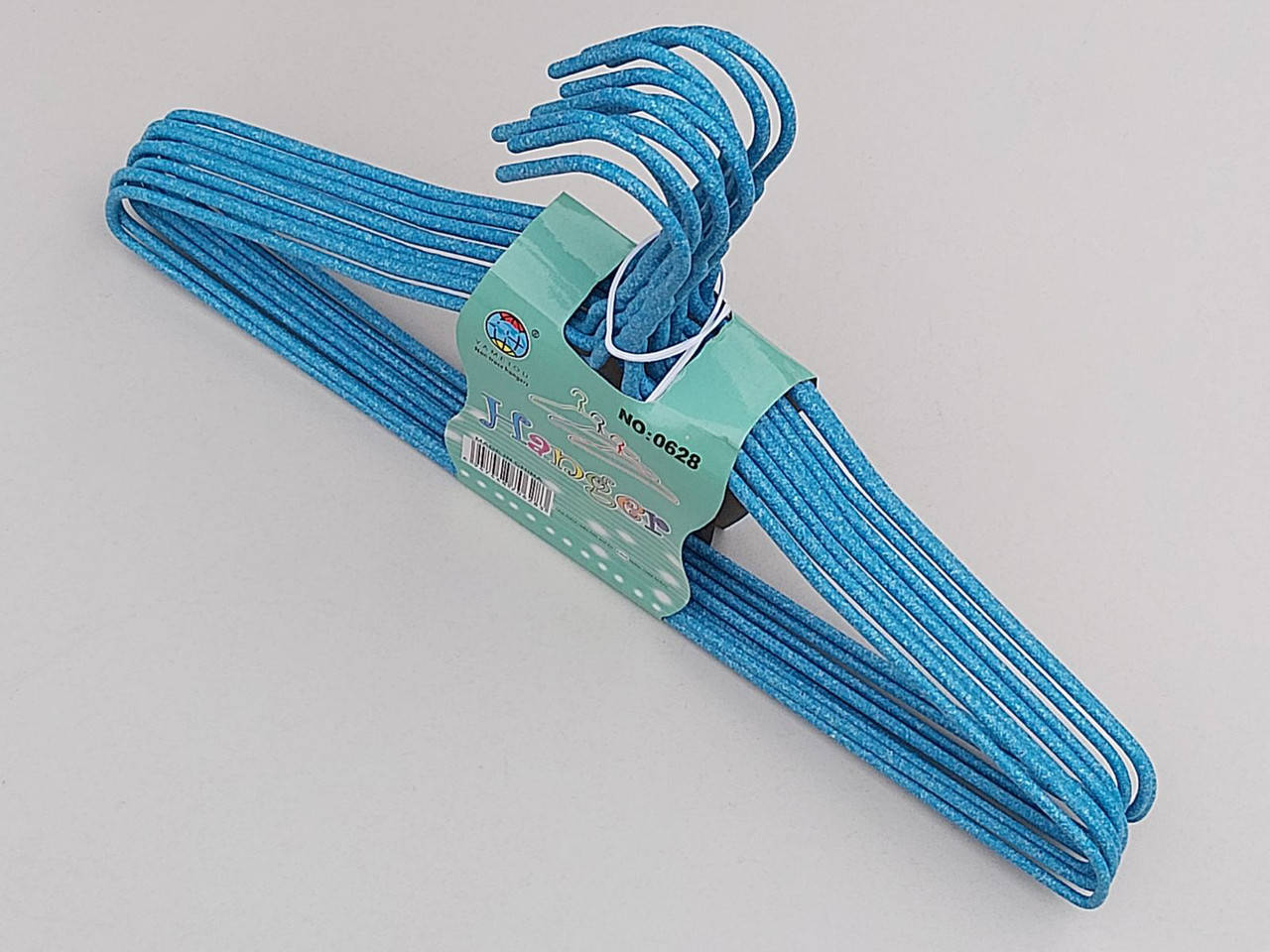 

Плечики вешалки тремпеля проволока в порошковой покраске голубого цвета, длина 43,5 см, в упаковке 10 штук, Голубой