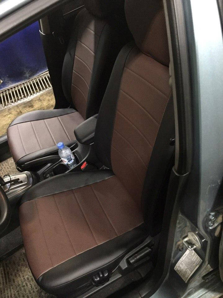 

Чехлы на сиденья Ауди 80 Б3 (Audi 80 B3) (универсальные, кожзам, с отдельным подголовником) черно-коричневый