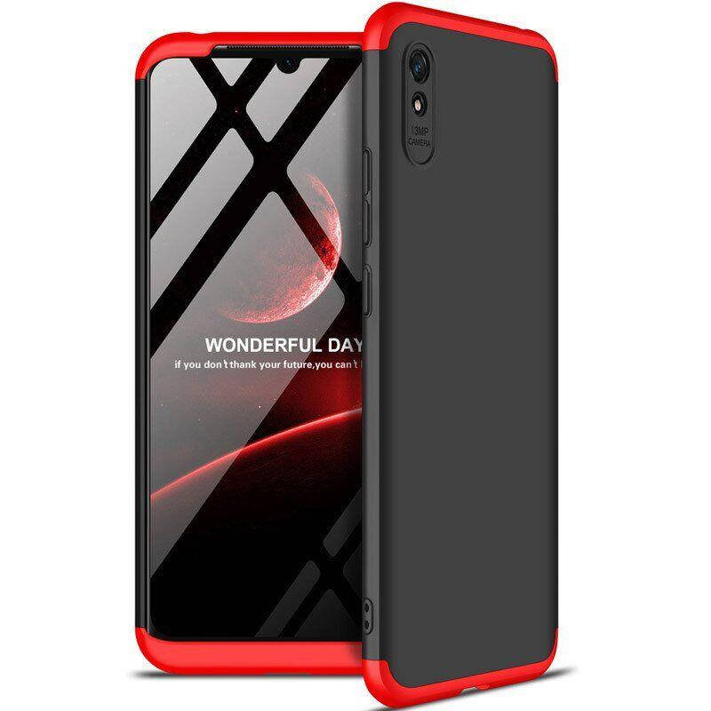 

Чехол GKK 360 для Xiaomi Redmi 9A бампер противоударный Black-Red