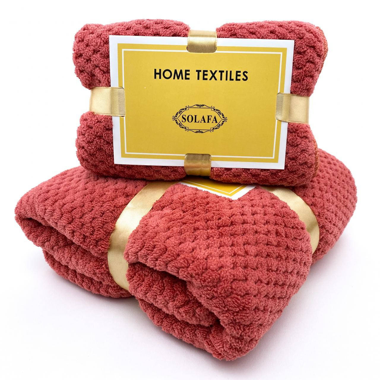 

Комплект полотенец Home Textiles (бамбук) кораловый, Коралловый