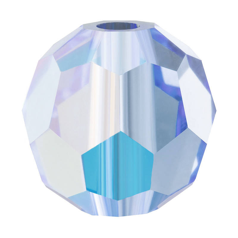 

Круглые хрустальные бусины Preciosa (Чехия)  Light Sapphire AB, Голубой