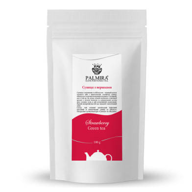 

Чай "Зеленый с земляникой" зелёный ароматизированный весовой Palmira 100г