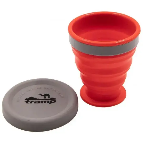 

Стакан складной Tramp силиконовый с крышкой 9.3х 8.4 х 5.5см 200 мл Терракотовый (TRC-126-terracot
