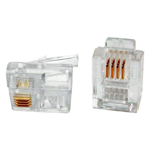 

100x Коннектор RJ11 RJ12 RJ14 6P4C телефонный