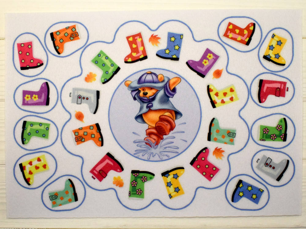 

Фетр с принтом Найди пару: резиновые сапожки (Корейский жесткий 2 мм)