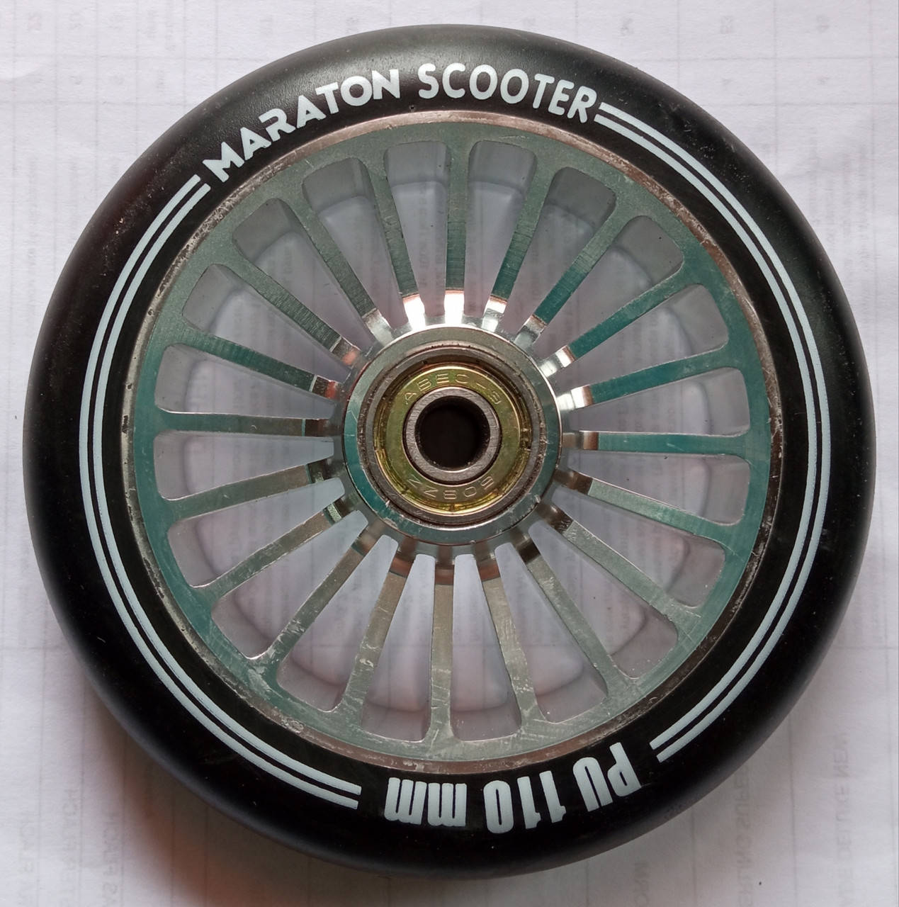 

Колесо для трюкового самоката алюминиевое 110 мм серебро с подшипниками