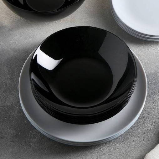 

Черная суповая тарелка Luminarc Diwali Black 20 см (P0787), Черный