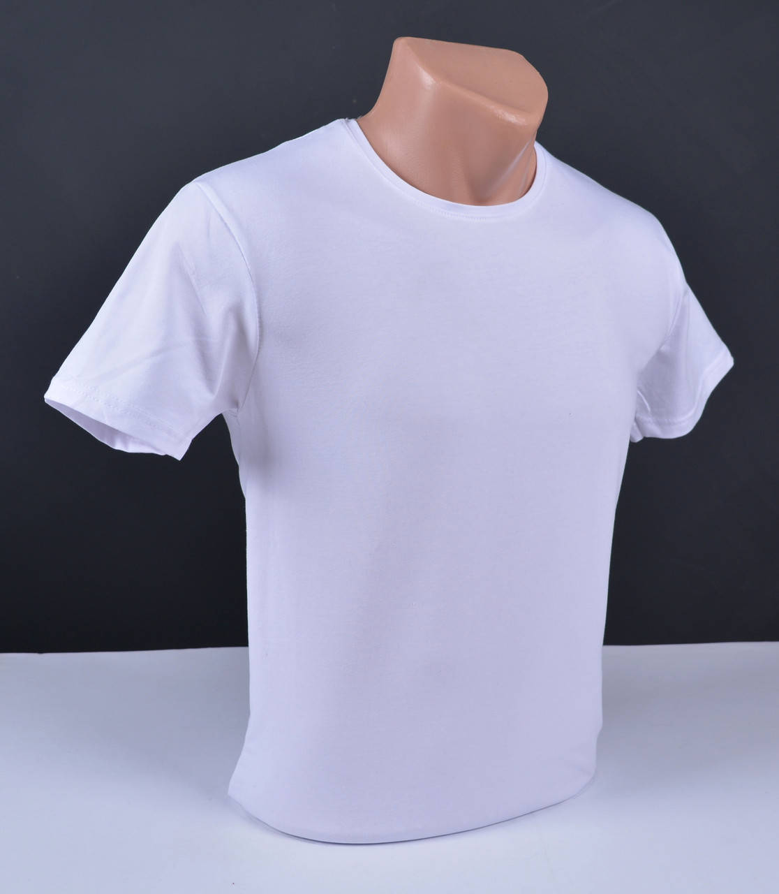 

Мужская футболка однотонная белая Турция 4513 5XL