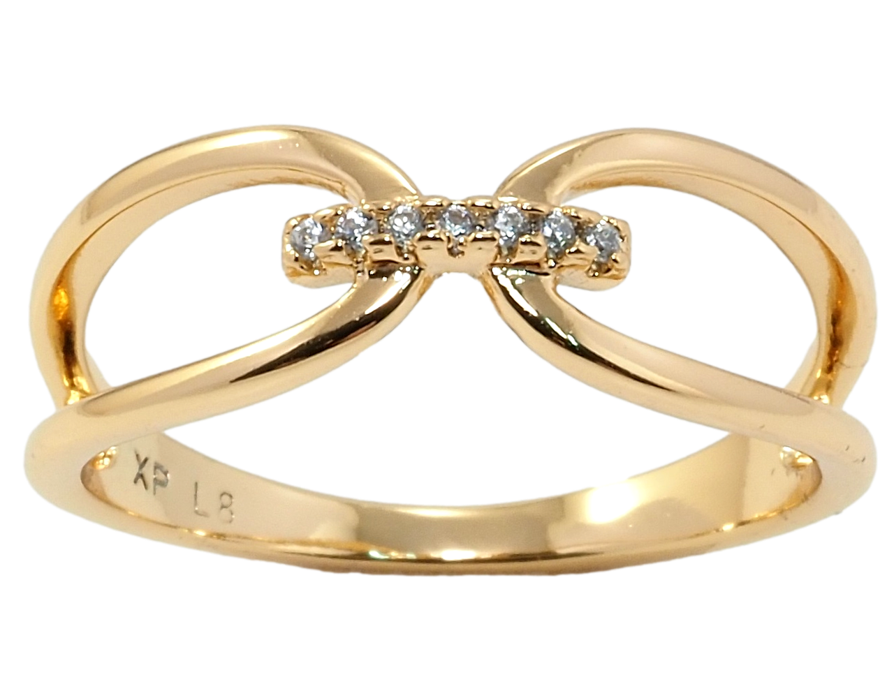 

Кольцо Xuping Позолота 18K "Петельки с дорожкой циркония" р.16.5