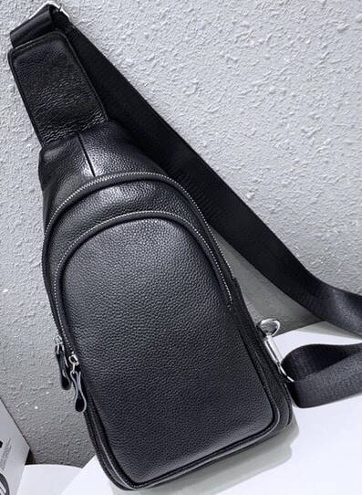 

Мужской кожаный рюкзак-слинг на одно плече TIDING BAG A25F-013-1A черный