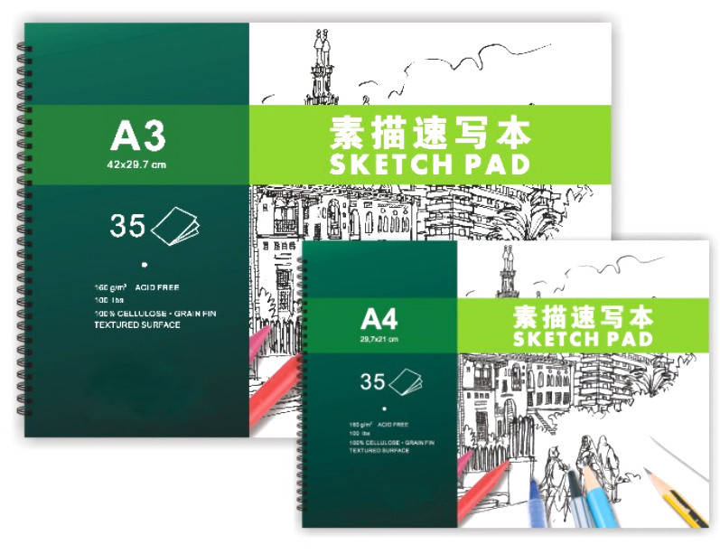 

Альбом для эскизов на спирали А-3 SKETCH PAD, 160 г/м², 35 листов