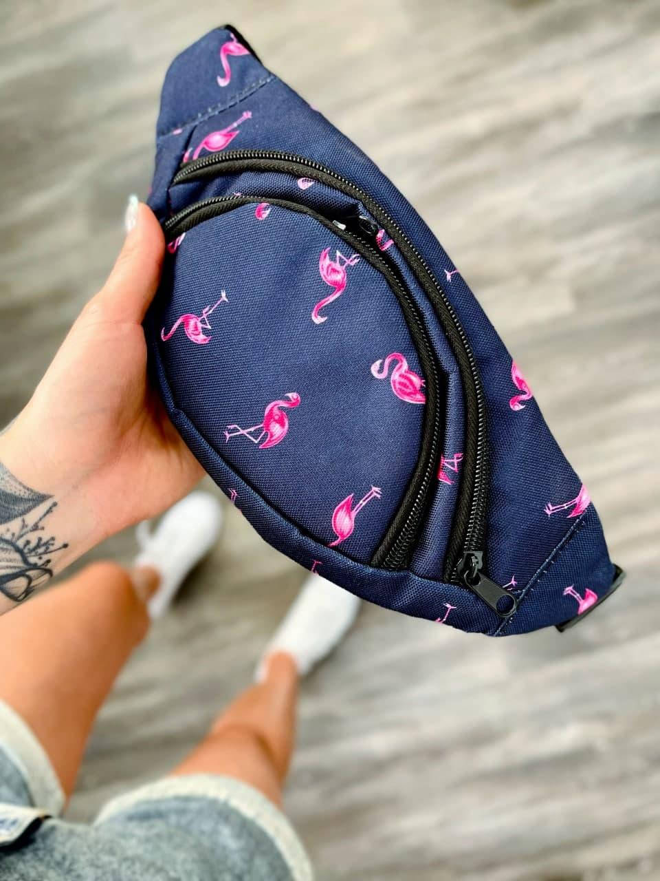 

Бананка Flamingo фламинго Мужская | Женская | Детская синяя small поясная сумка, Синий