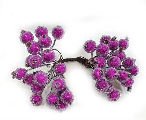 

Искусственные засахаренные ягоды для декора сиреневые d=1,2см (1 упаковка - 40 ягодок), Сиреневый