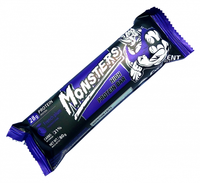 

Батончик протеїновий з черносливом Monsters 80 гр 20 шт/уп 200 шт/ящ