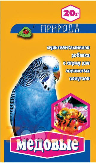 

Витамины для попугаев «Медовые» Природа 20г.