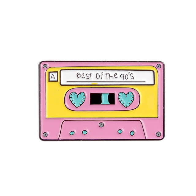 

"Кассета розовая Лучшее 90-х Best of the 90's" значок (пин) металлический