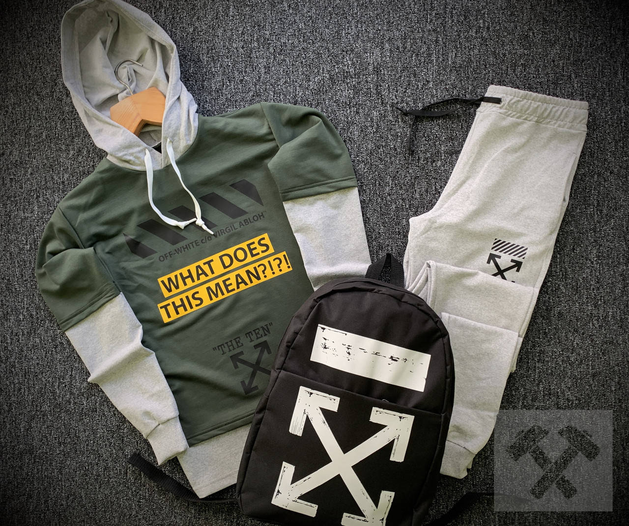 

Мужской спортивный костюм OFF White та рюкзак S, Зелёный