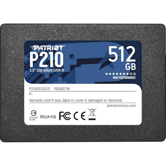 

Накопитель 2.5" SSD 512Gb Patriot P210 (P210S512G25)
