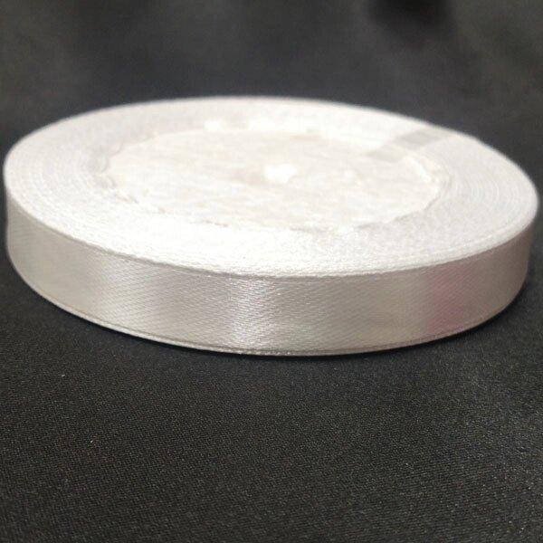 

Белая лента атласная 1,2см (23м) "Sindtex" (АЛ12-001), Белый