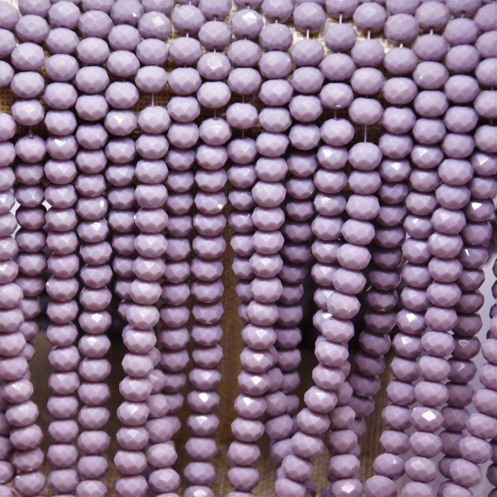 

Бусины матовое стекло светло лиловый "рондель" d-8х6,5мм L-40см