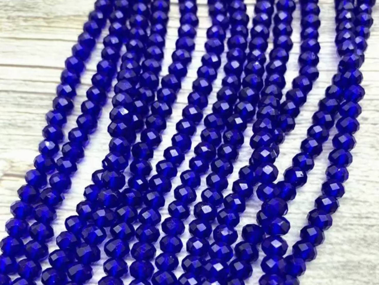 

Бусины хрустальные (Рондель) 6*4 мм пачка 90-95 шт, цвет - синий