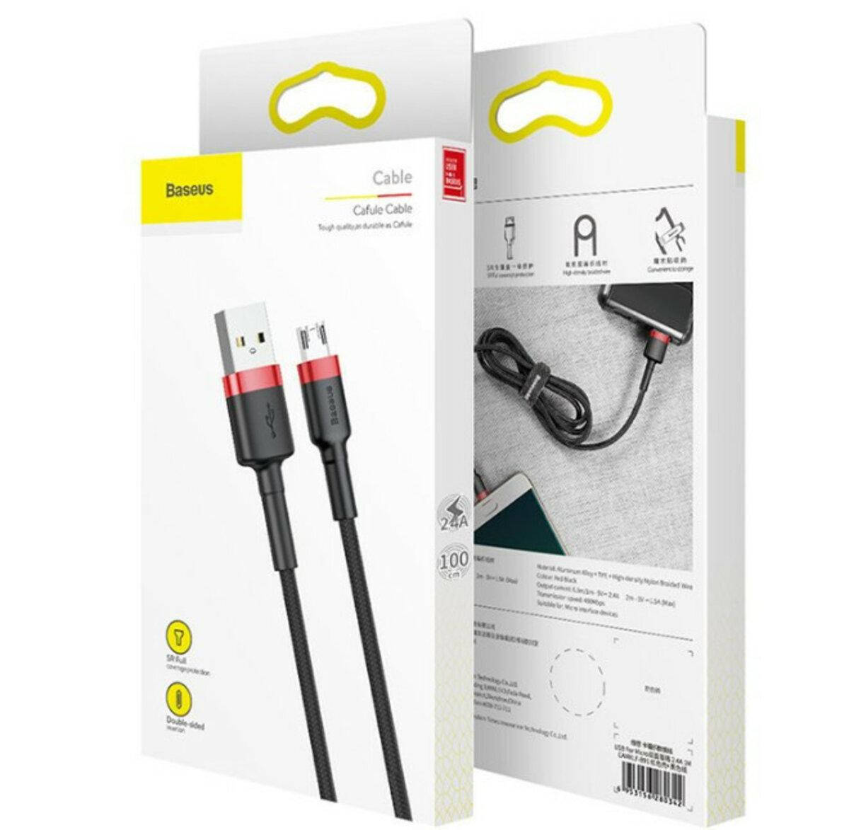 

Кабель Baseus cafule Cable USB For Micro 1.5A 2M Red+Red, Красный
